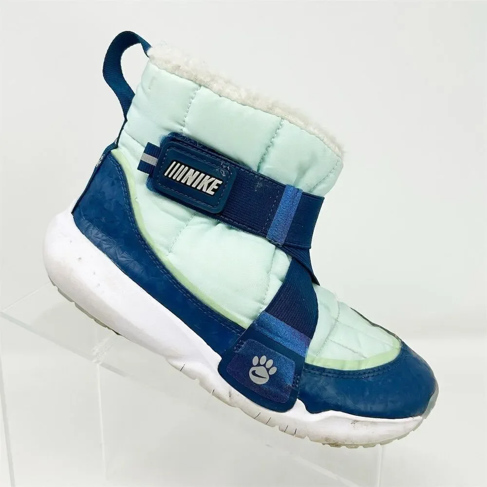 Nike Youth Flex Advance SE PS Winter Snow Boots Blue Pawprints Size 2Y